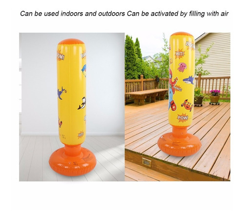 Imagen 5 de 8 de Bolsa De Box Inflable Columna Children Kids Golpear Punching