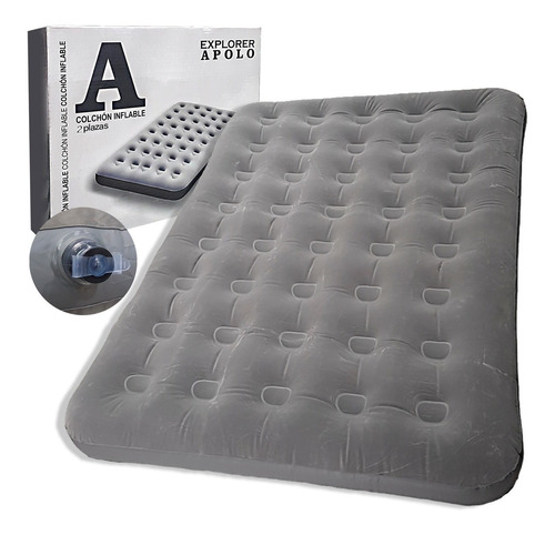 Colchon Inflable 2 Plazas Camping Vinilo Resistente Apolo