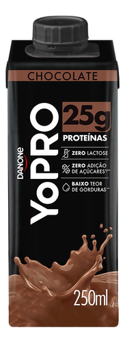 Bebida Láctea UHT Chocolate Zero Lactose Yopro 25g High Protein Caixa 250ml