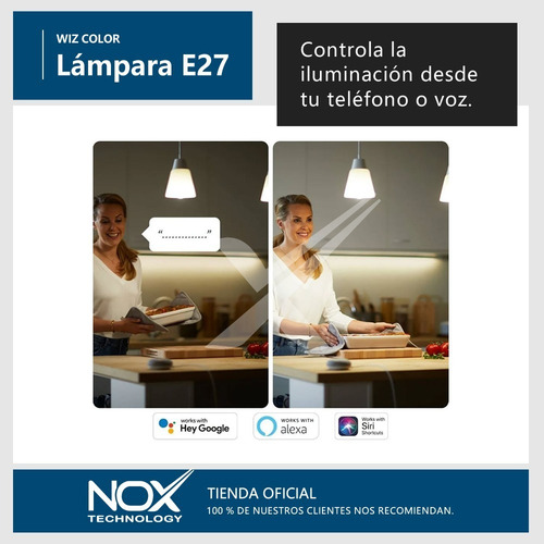 Imagen 7 de 9 de Lampara Led Bulbo Wiz Smart Wifi Rgb 9w E27 Dimerizable