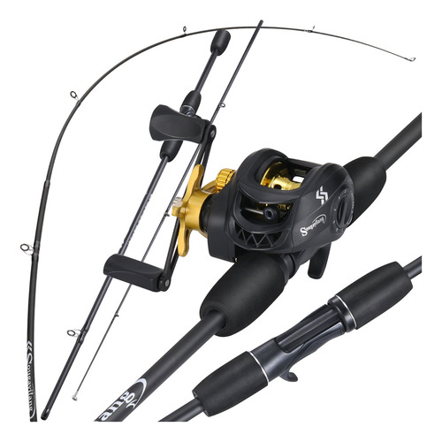 Kit De Pesca Carretilha 7,2:1 + Vara 5-10lb 1,80m 2 Partes