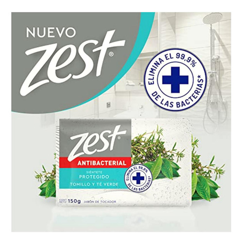 Zest Zest Jabon En Barra Tomillo Y Te Verde Paquete 5 Barras