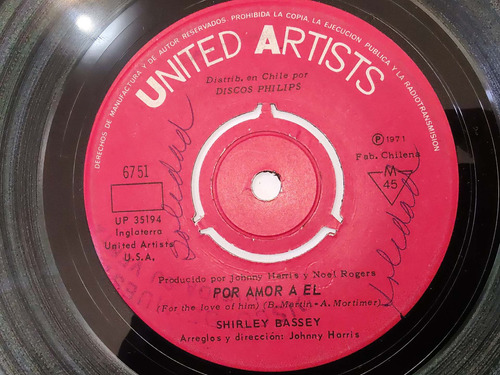 Vinilo Single De Shirley Bassey  --historia De Amor( A143