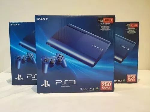 Playstation 3 Super Slim 250gb Edição Limitada Azul Lacrado 