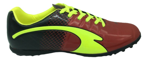 Tenis Union Futbol Rapido Soccer Cosido Hombre Rojo Negro Ff