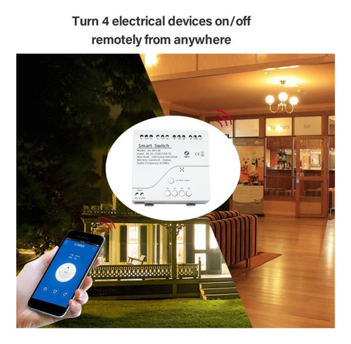Conmutador Inteligente Zigbee3.0 Tuya Wifi 220v3 4 Canales C