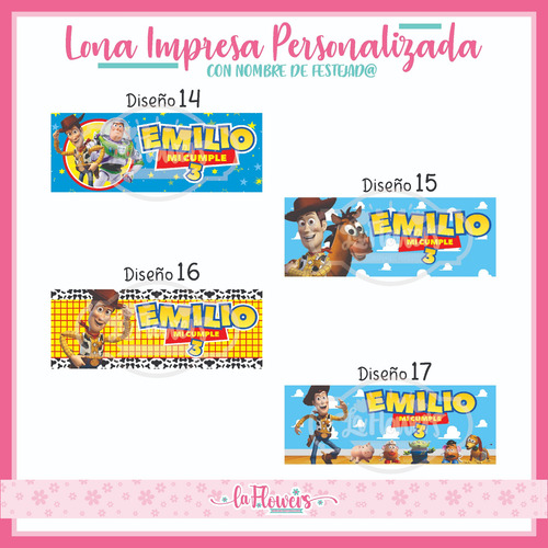 Lona Banner Para Fiesta Personalizada Buzz, Woody Y Jessie