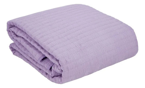 Colcha Quilt Microfibra Texturado King Size Color Lila