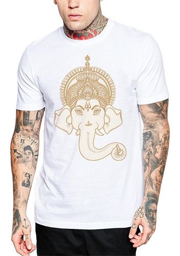 Imagen 1 de 3 de Polera Ganesha Crown Yoga Blanca