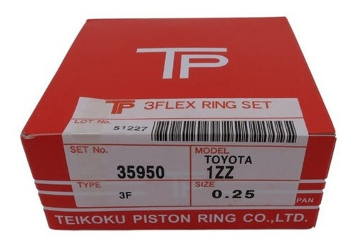 Anillos Std 010 020 030 Toyota Corolla Sensacion 2003 A 2013