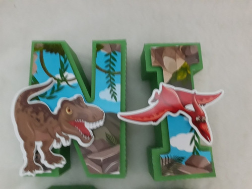 Letras 3d Dinosaurios Mesa Dulce Candybar Decoracion X 7