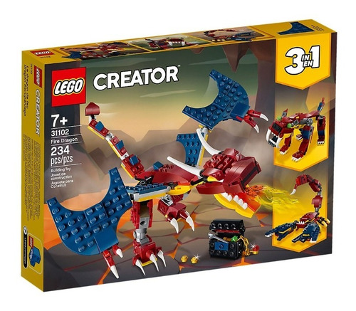 Lego 31102 Dragón Llameante Creator 3 En 1 Baloo Toys