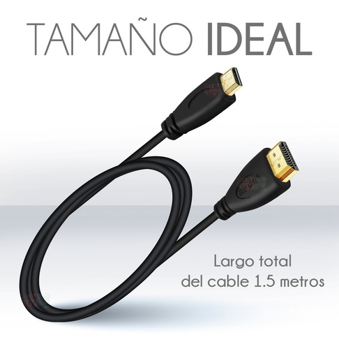 Imagen 4 de 9 de Cable Adaptador Convertidor Micro Hdmi A Hdmi Tablet 1.5m