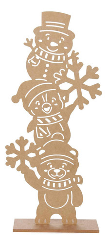 Torre Adorno Navideño Personajes Navidad 65x34cm Mylin 1pz Color Muñeco Nieve
