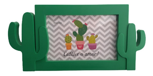 Porta Retrato Soporte De Foto Cactus Infantil Plástico 10x15