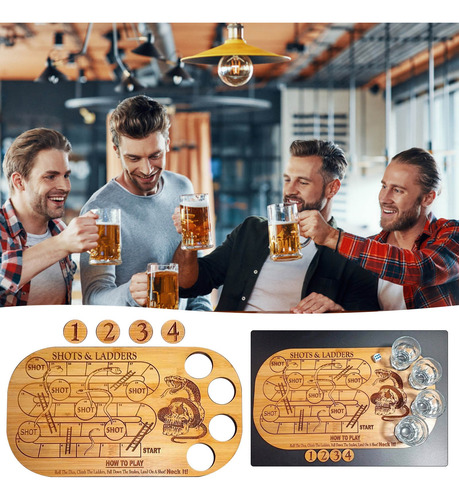 Juego Para Beber Shots Ladders Y Set De Ruleta Party Shot