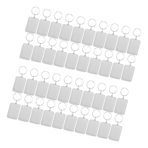 Lote De 40 Llaveros De Acrílico En Blanco Insertar Foto