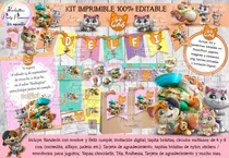 Comprar Kit Imprimible Candy Bar 44 Gatos Rosa 100% Editable