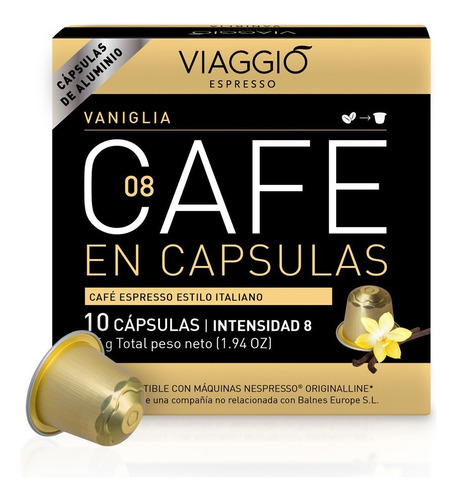 Cápsulas Café Viaggio Vainilla 10 Unidades