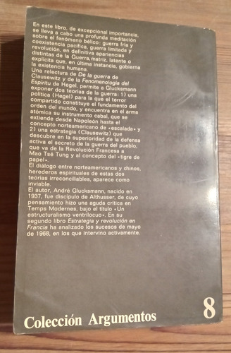 El Discurso De La Guerra André Glucksmann C/ Subrayado (Usado)