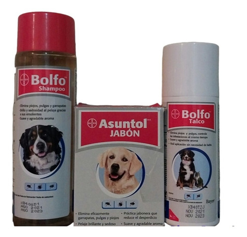 Tratamiento Bolfo Pulga Piojo Garrapata Shampoo,jabon,talco
