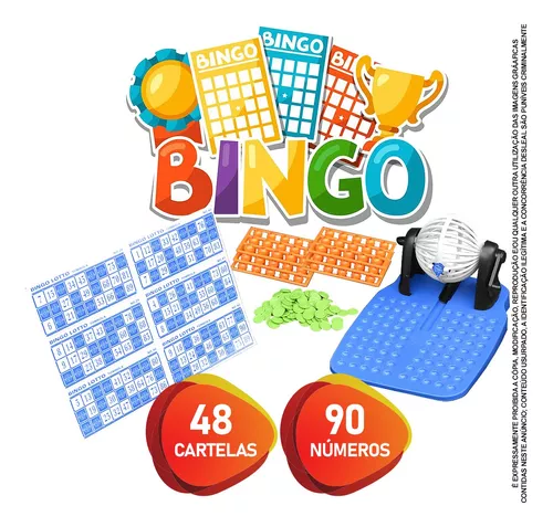 Bingo Infantil Jogo Brinquedo Globo 48 Cartelas 90 Bolinhas-NOVO