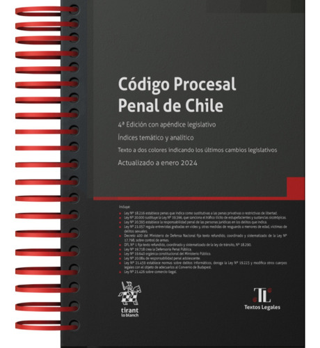 Código Procesal Penal De Chile 4ª Edición Anillado.