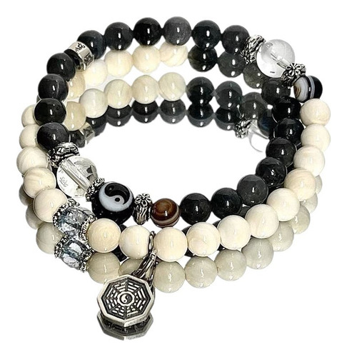 Pulsera Retro Con Cuentas De Doble Capa, Elegante Estilo Tai