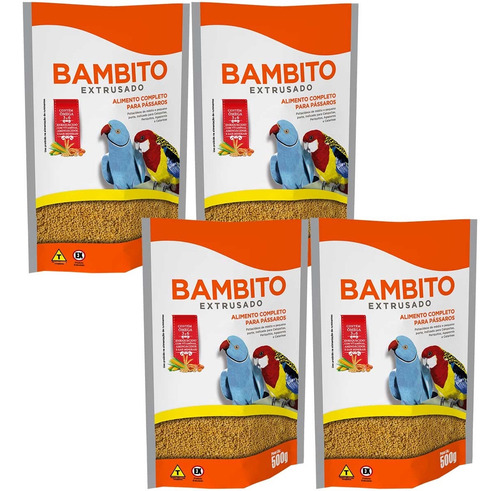 Kit 4 Ração Bambito Extrusado 500g - Biotron