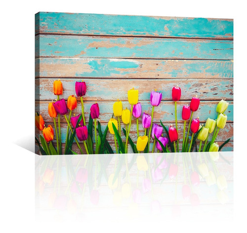 Cuadro Decorativo Naturaleza Flores Canvas Varios Tulipanes