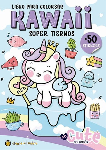 Libro Para Colorear Super Tiernos Kawaii Con Stickers