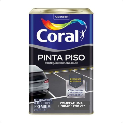 Tinta Pinta Piso 18 Litros Emborrachada Coral Escolha Cor.