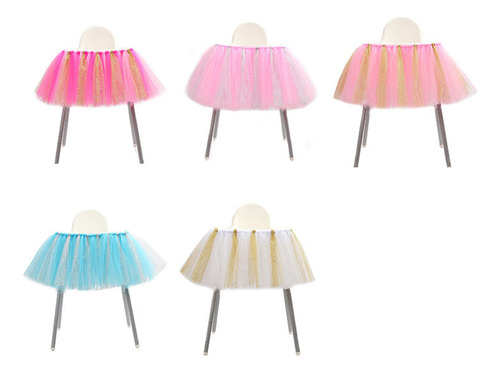 Falda De Mesa Infantil De Un Año Con Purpurina Para Silla, F