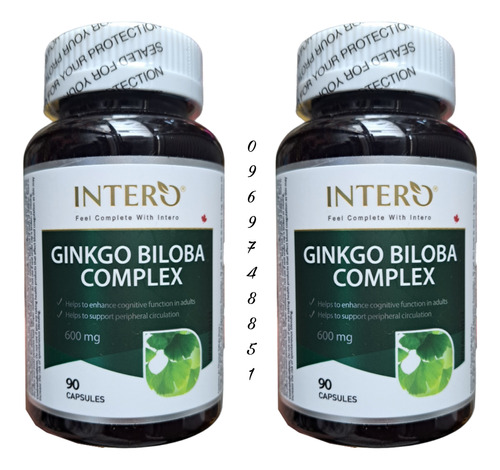 Ginkgo Biloba Complex Con D3 Zinc Y B12 Promocion 2 Frascos 