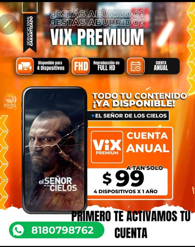 Cuenta Vix Premium 1 Año 4 Dispositivos