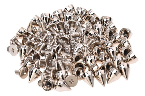 50 Piezas De Tela De Cuero Con Forma De Cono De Metal Con Fo