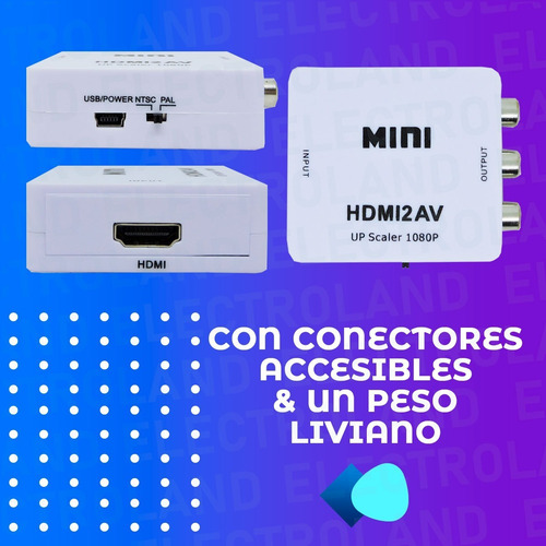Imagen 6 de 10 de Conversor Adaptador Hdtv A Rca Av Audio Vídeo Full Hd Tv Led