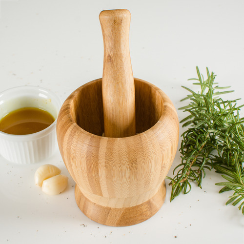 Pilão De Bambu Amassador De Temperos E Caipirinha Socador