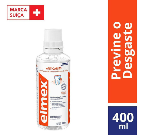 Enxaguante Bucal Anticárie Zero Álcool Elmex Caixa 400ml