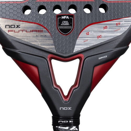 Paleta De Padel Nox Future Attack 12k Nfa Importada 2025 Negra Plata Roja