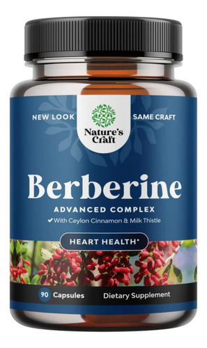 Imagen 1 de 5 de Advanced Berberina Berberine + Canela Ceylan Capsulas 1500mg