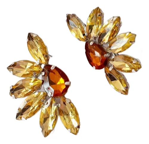 comprar Aros Abanico Fiesta Con Gemas, Delicados, Varios Colores