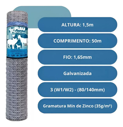 Tela Mangueirão Fio 16 1,50cm X 50 Metros Grossa