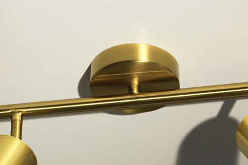 Imagen 9 de 10 de Lampara Aplique Spot 2 Luces Dorado Finetsa Gu10 Deco Leuk
