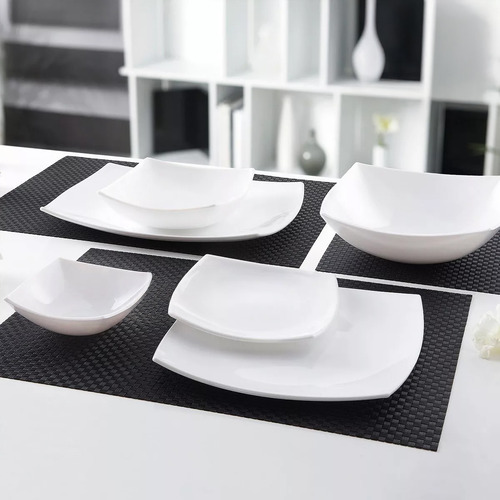 Set X6 Plato Playo De Vidrio Templado Opalina