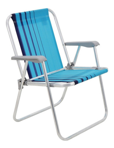 Cadeira De Praia Piscina Alta Dobrável Alumínio Tramontina