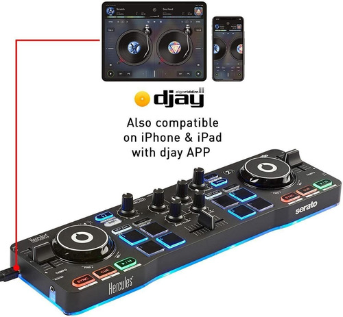 Controlador DJ Hercules DJControl Starlight negro de 2 canales