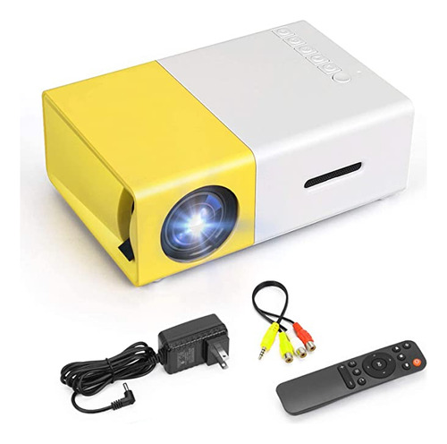 Mini Projetor, Full Hd 1080p 80 Polegadas Cor Branco E Amarelo 110v/240v