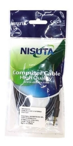 Imagen 3 de 4 de Cable Audio Mini-plug Stereo Macho/macho De 3.5mm Nisuta