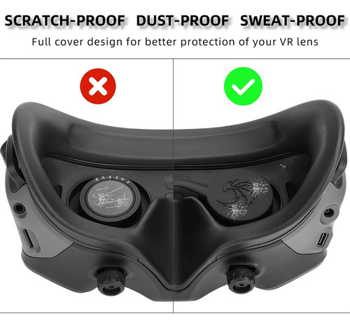 Funda Protectora De Lente De Silicona Para Gafas 2/3 Para Dj